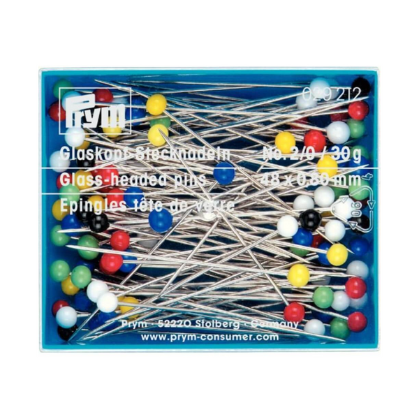 Prym Glass head pins assorted 0.80x48mm