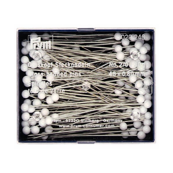 Prym Glass head pins white 0.80x48mm