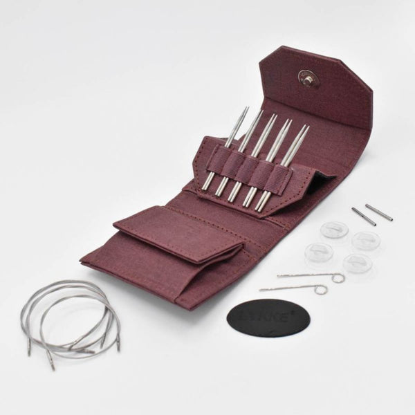 LYKKE Flight 9 cm (3.5") Mini Interchangeable Needle Set - Maroon Case