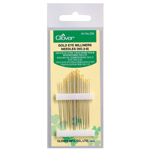 Clover Gold Eye Milliners Needles (No. 3-9)