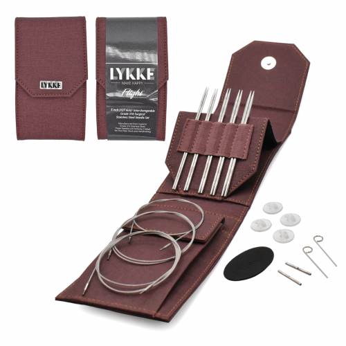 LYKKE Flight Mini 5" (13 cm) Austauschbare Nadeln Set - Maroon Case